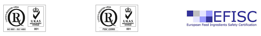 High-quality and feed safety with wheat raw materials with the ISO 9001 quality management norm Careful and gentle use of our resources is part of our environmental management system, which is certified with the ISO 14001 environmental management standard With the international ISO 22000 norm for management systems for food safety, we have also obtained an additional quality certificate for industrial animal feed, which is applicable for our highly-functional products on the basis of wheat | Crespel & Deiters